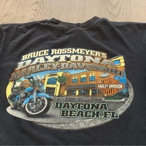 Vintage Y2K Harley Davidson Motorcycles‎ Daytona Beach Black Pocket Tee Large